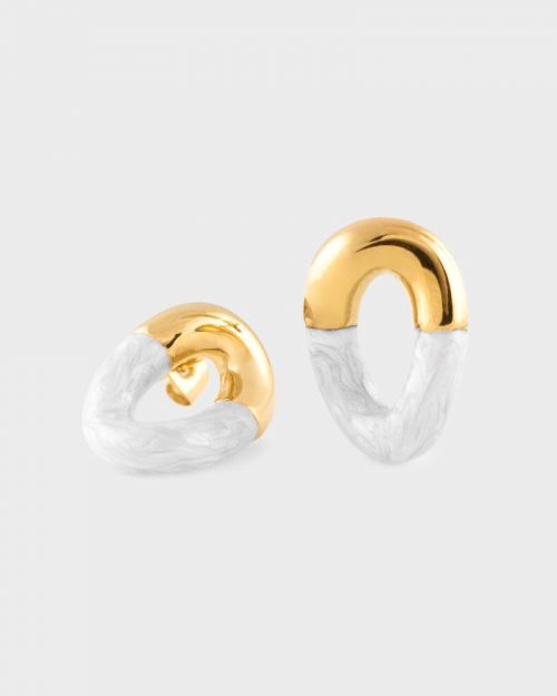 Pendientes de acero inoxidable en color dorado y blanco. Joyas para moda de mujer actual.